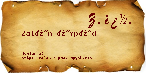 Zalán Árpád névjegykártya